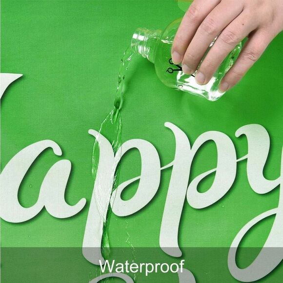 Happy St.Patrick's Day Shower Curtain With 12 Hooks, Clover Shower Curtain - Picture 2 of 5